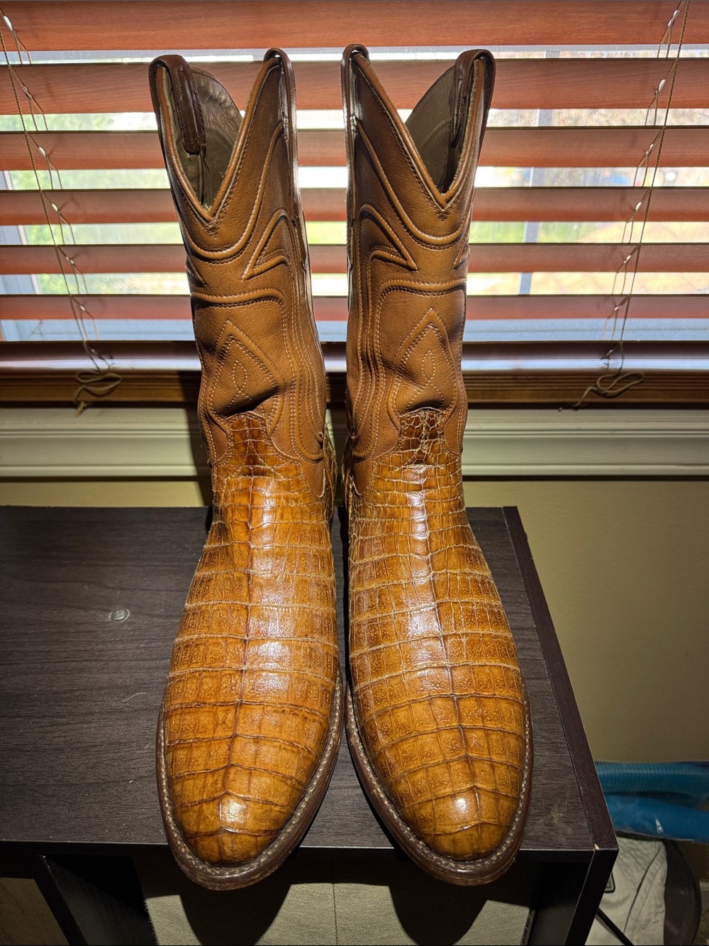 Tecovas Brown Caiman Leather Cowboy Boots - Picture 5 of 6